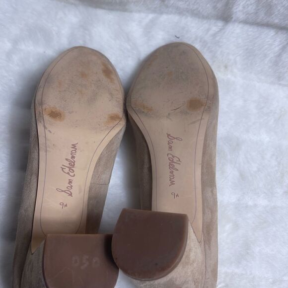 Sam Edelman Junie suede Khaki slip on block heels round toe size 9.5 - Picture 9 of 10
